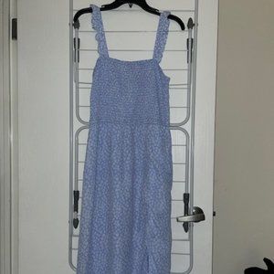 Abercrombie & Fitch light blue floral ditsy print midi length dress - Size L